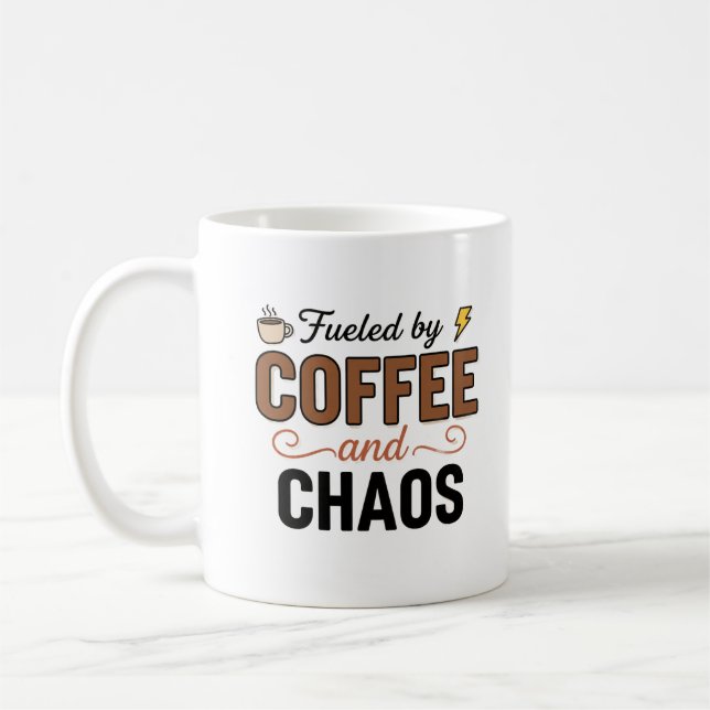 Caneca De Café Funny Life Quote Typography Cup | Mom Chaos Gift (Esquerda)