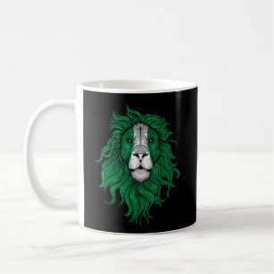 Caneca De Café Funny Lion Nigéria Flag Nigeriano