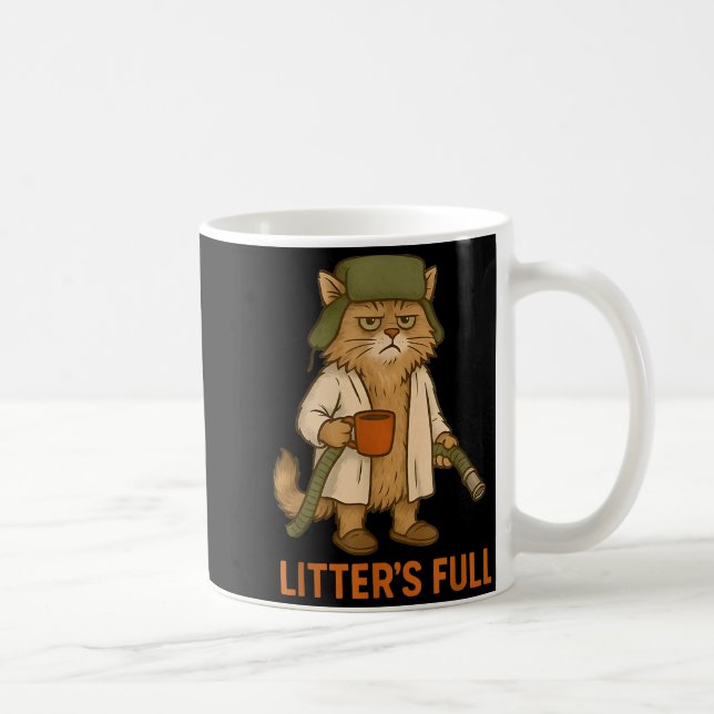 Caneca De Café Funny Litter's Full Cat  (Direita)