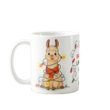 Funny Llama Christmas Lights Mug