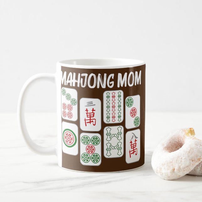 Caneca De Café Funny Mahjong Gift For Mom Mother Tile Game Lover (Com Donut)