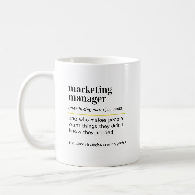 Caneca De Café Funny Marketing Manager Definition Gift (Esquerda)