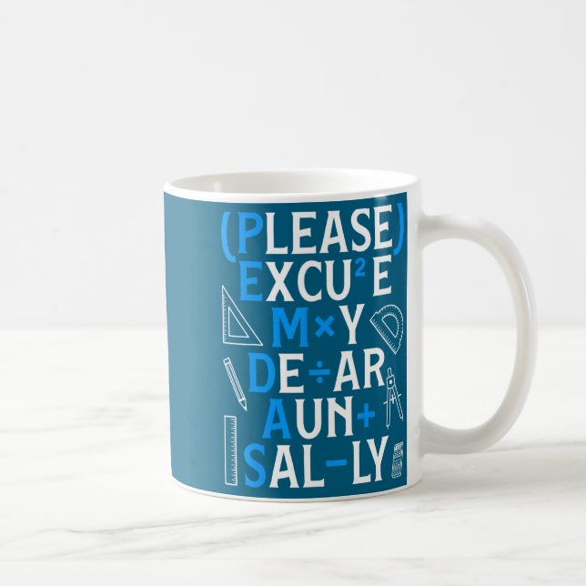 Caneca De Café Funny Math Rules Pemdas Pun Teachers Math Day  (Direita)