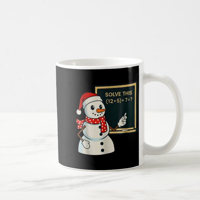 Caneca De Café Funny Math Teacher Snowman Christmas Puzzle Winter (Direita)