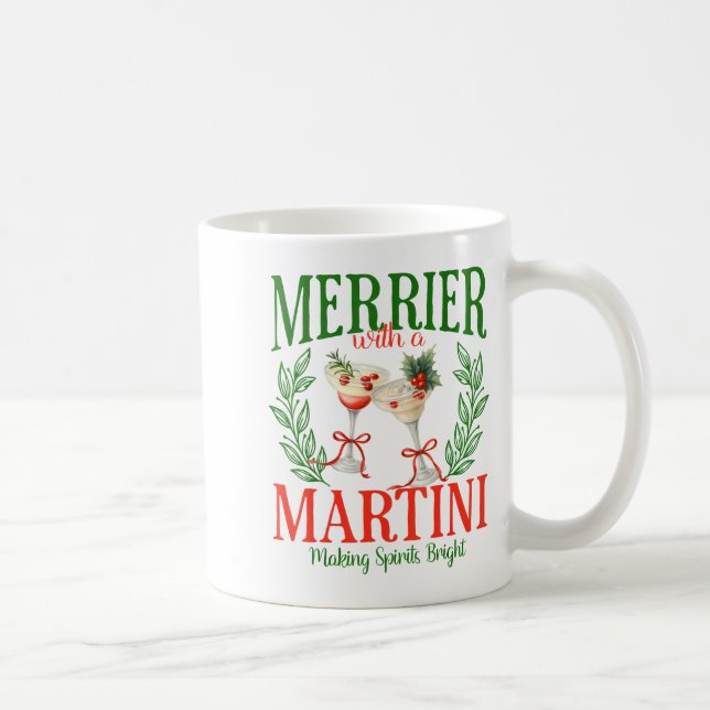 Caneca De Café Funny Merrier With A Martini Bachelorette Merry Ch (Direita)