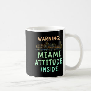 Caneca De Café Funny Miami Florida Night Skyline Vintage