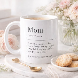 Caneca De Café Funny Mom Definition Mug With Photo Grid