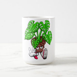 Caneca De Café Funny Monstera Plant Cartoon