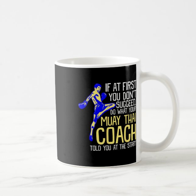 Caneca De Café Funny Muay Thai Coach Boxing Design  (Direita)