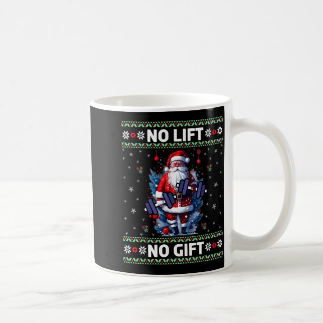 Caneca De Café Funny Muscle Santa Lifting Ugly Christmas Sweater  (Direita)