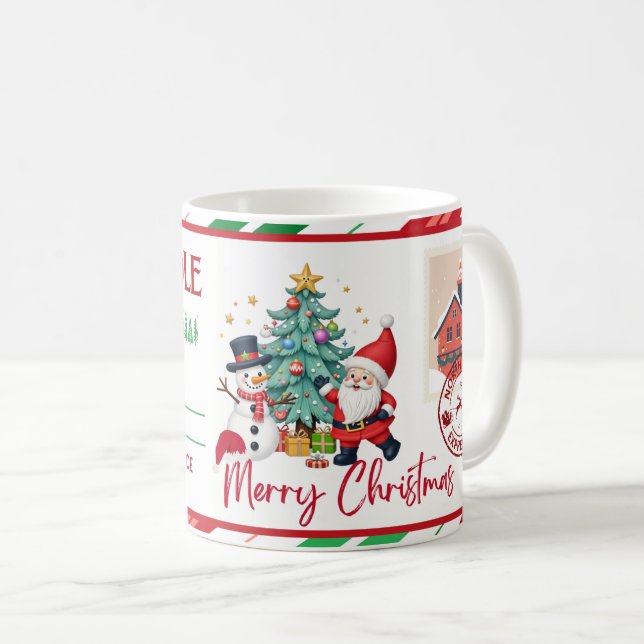 Caneca De Café Funny Naughty or Nice List Coffee Mug (Frente Esquerda)