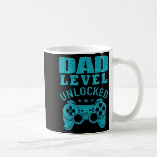 Caneca De Café Funny New Dad Shirt Dad Level Unlocked Day Tee Shi (Direita)