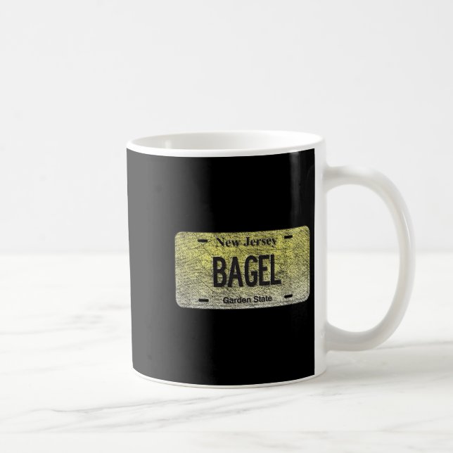Caneca De Café Funny Nj State Vanity License Plate Bagel  (Direita)