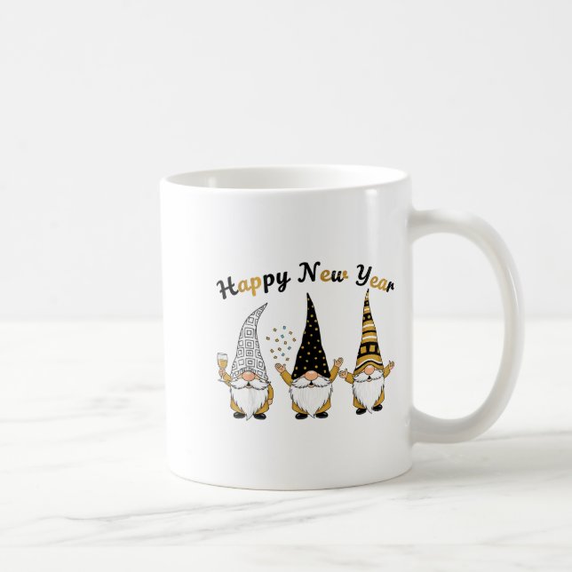 Caneca De Café Funny Nye Gnome Shirts For Women, Happy New Year 2 (Direita)