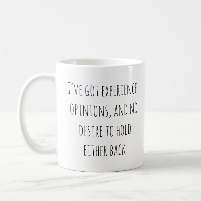 Caneca De Café Funny Opinionated Quote Sarcastic Humor Saying (Esquerda)
