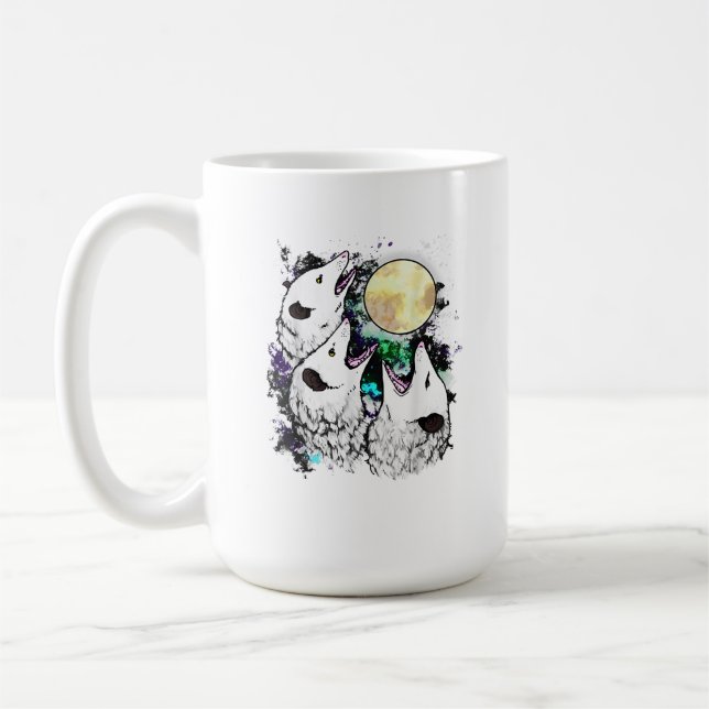 Caneca De Café Funny Opossum Moon Cute Screaming Possum (Esquerda)