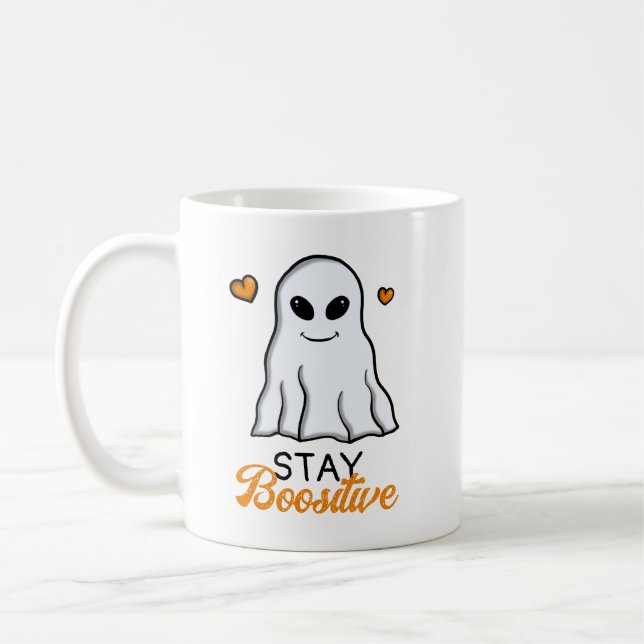Caneca De Café Funny Orange e Black Cute Ghost Halloween (Esquerda)
