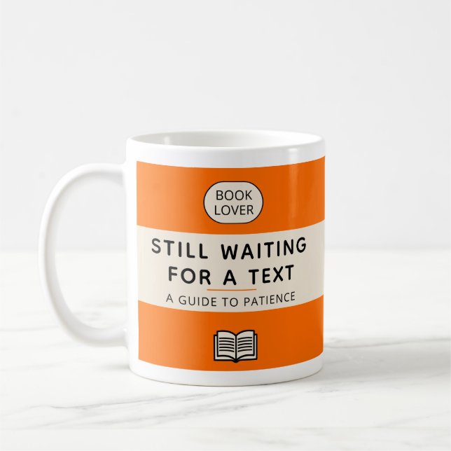 Caneca De Café Funny Patience Title Retro Paperback Cover Orange (Esquerda)