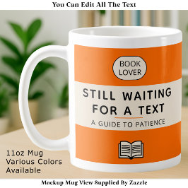 Caneca De Café Funny Patience Title Retro Paperback Cover Orange