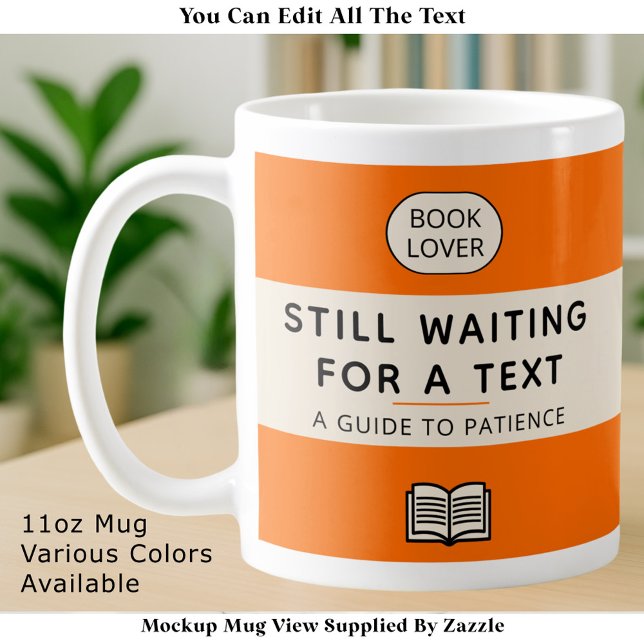 Caneca De Café Funny Patience Title Retro Paperback Cover Orange (Criador carregado)