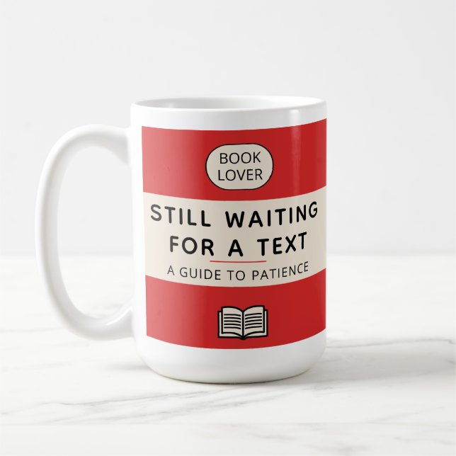 Caneca De Café Funny Patience Title Retro Paperback Cover Red (Esquerda)