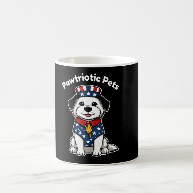 Caneca De Café Funny Pawtriotic Pets – USA FlagClassic Mug, 11 oz (Centro)
