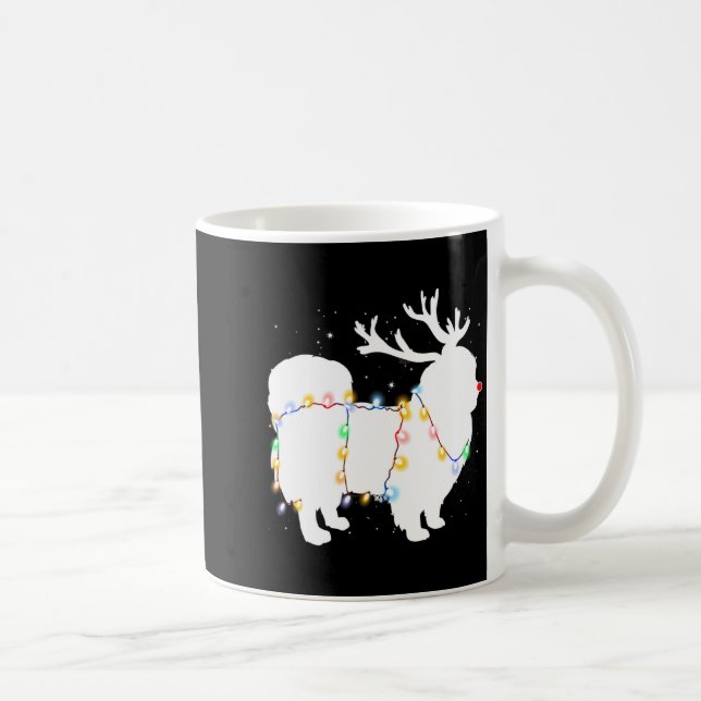 Caneca De Café Funny Pekingese Dog Tree Christmas Lights Xmas Paj (Direita)