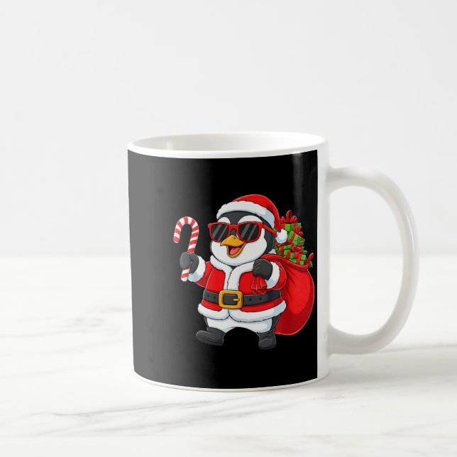 Caneca De Café Funny Penguin Christmas Santa Outfit Xmas Boys Gir (Direita)