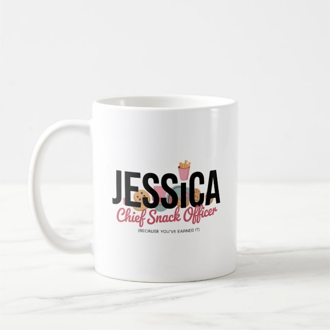 Caneca De Café Funny Personalized Name Mug – Chief Snack Officer (Esquerda)