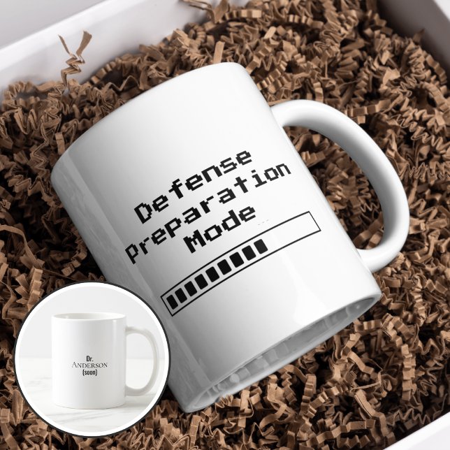 Caneca De Café Funny Phd Graduation Defense Preparation Mode (Criador carregado)