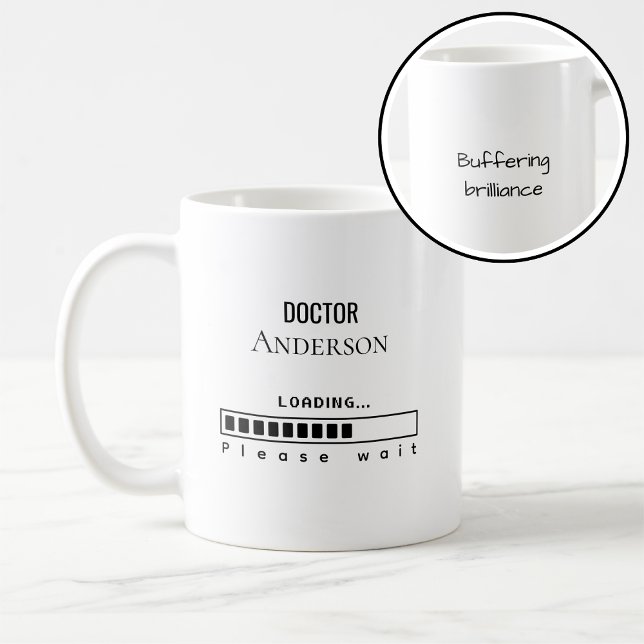 Caneca De Café Funny PhD Graduation Doctor Name Loading  (Criador carregado)
