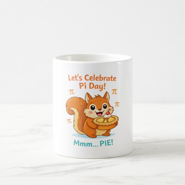 Caneca De Café Funny Pi Day Animal with Pie – Math Lover Gift (Centro)
