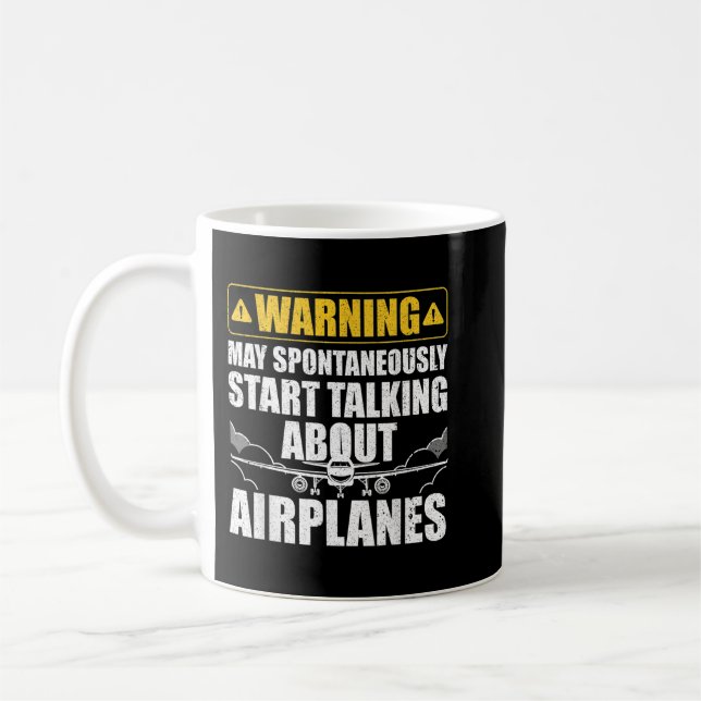 Caneca De Café Funny Pilot Art For Men Women Aviation Pilot Airpl (Esquerda)