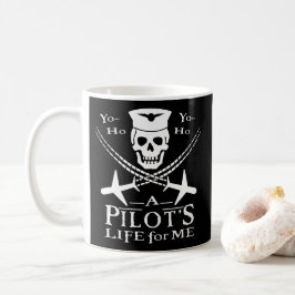 Caneca De Café Funny Pilot Skull Cross Airplanes Pirata Humor Wh