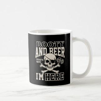 Caneca De Café Funny Pirate Booty & Beer Skull Crossbones