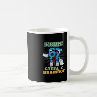 Caneca De Café Funny Pixel Meme Bruh 67 Steal A Brainrot 