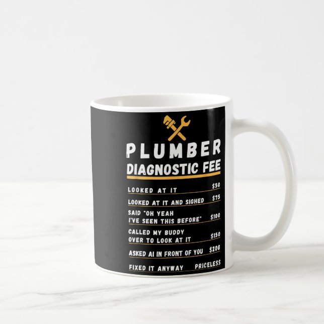 Caneca De Café Funny plumber diagnostic fee  (Direita)