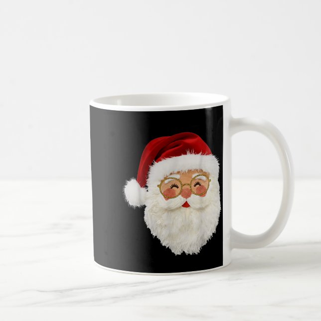 Caneca De Café Funny Preppy Realistic Faux Yarn Santa Claus Merry (Direita)