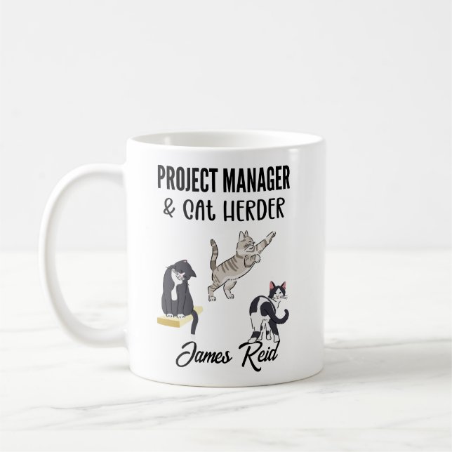 Caneca De Café Funny Project Manager - Engenharia (Esquerda)