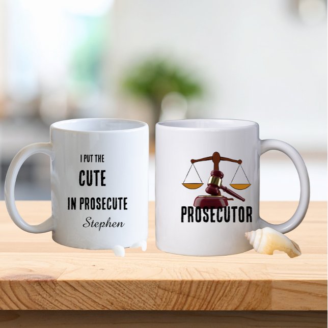 Caneca De Café Funny prosecutor lawyer typography  (Criador carregado)
