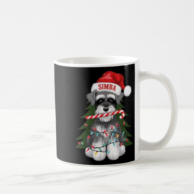 Caneca De Café Funny Puppy Dog Christmas Holiday With Candy Cane  (Direita)
