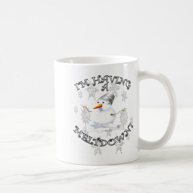 Caneca De Café Funny Quote I'm Having A Meltdown Design Snowman  (Direita)