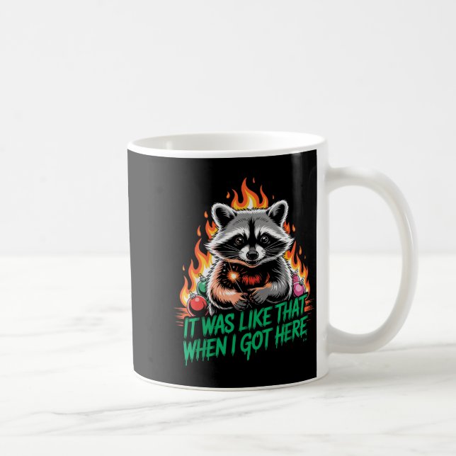 Caneca De Café Funny Raccoon Christmas Trash Panda Xmas  (Direita)