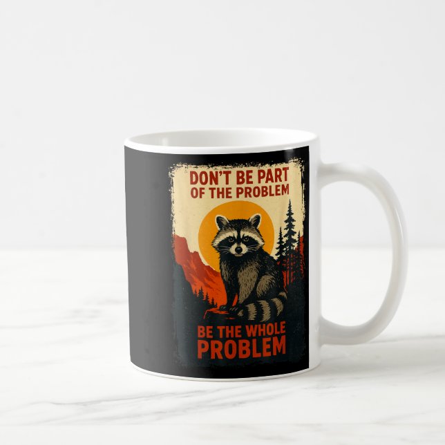 Caneca De Café Funny Raccoon Nature Wildlife Outdoor Graphic Sarc (Direita)