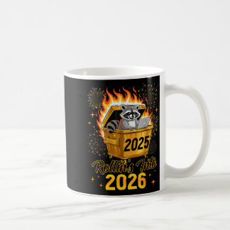 Caneca De Café Funny Raccoon Rollin's Into 2026 New Year Matching