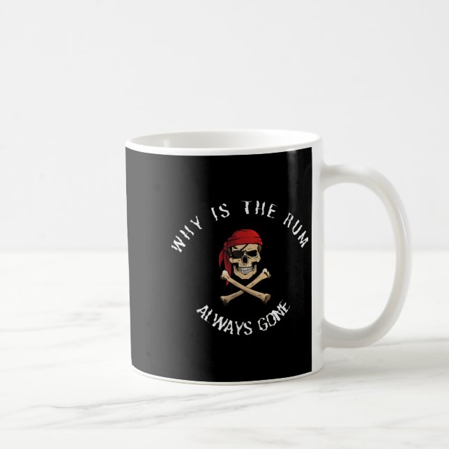 Caneca De Café Funny Rate Quote - Why Is The Rum Always Gone_ , S (Direita)