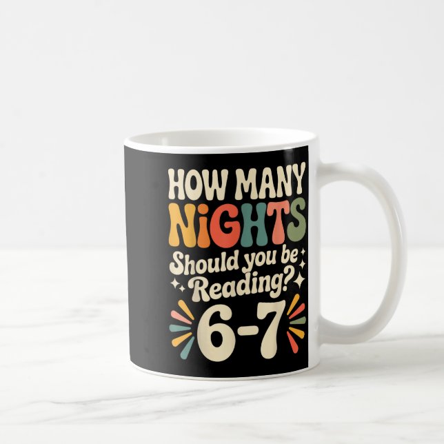 Caneca De Café Funny Reading 6 7 Six Seven Meme Englieacher Book  (Direita)