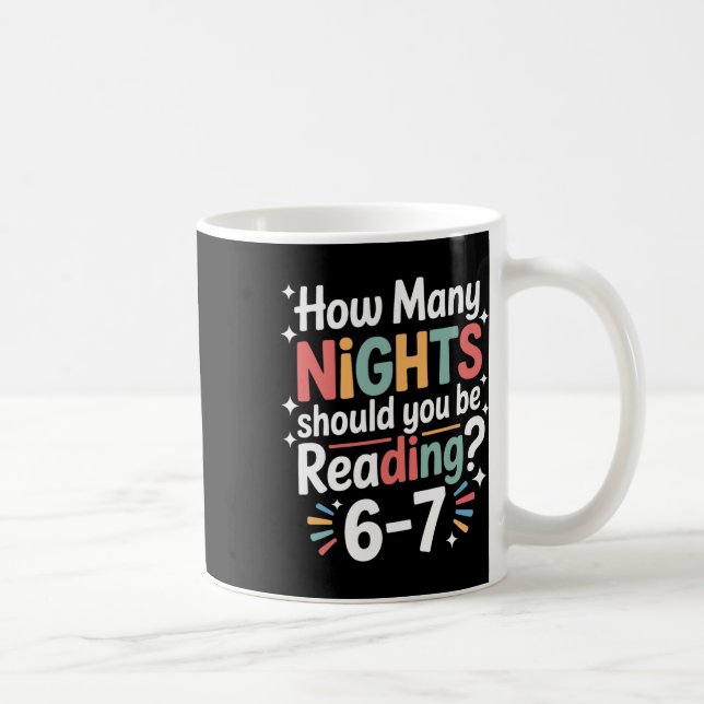 Caneca De Café Funny Reading 6 7 Six Seven Meme English Teacher B (Direita)