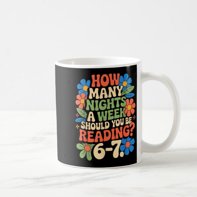 Caneca De Café Funny Reading Book Teacher 67 Six Seven Meme  (Direita)