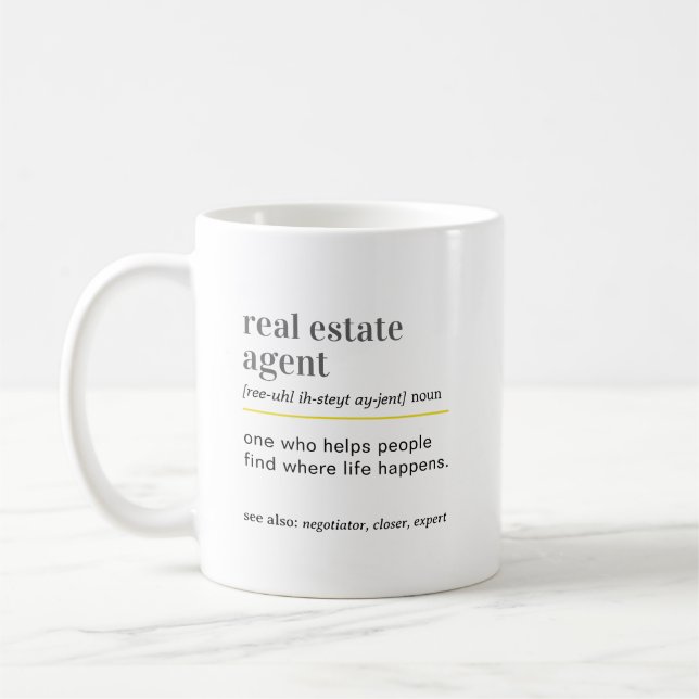 Caneca De Café Funny Real Estate Agent Definition Gift (Esquerda)